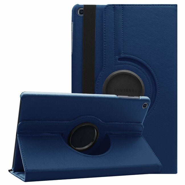 Case2go - Hoes voor de Samsung Galaxy Tab A 10.1 (2019) - 360 Graden Draaibare Book Case - Donker Blauw