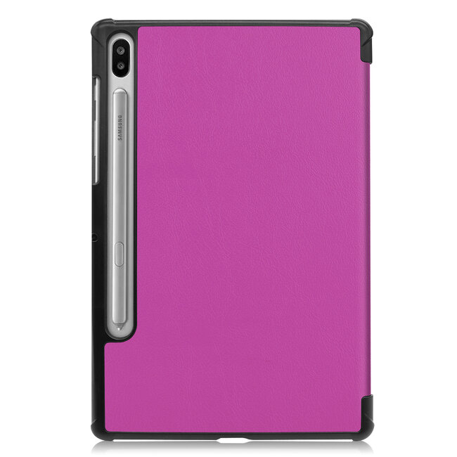 Case2go - Hoes voor de Samsung Galaxy Tab S6 - Tri-Fold Book Case - Paars