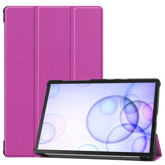 Case2go Samsung Galaxy Tab S6 hoes - Tri-Fold Book Case - Paars
