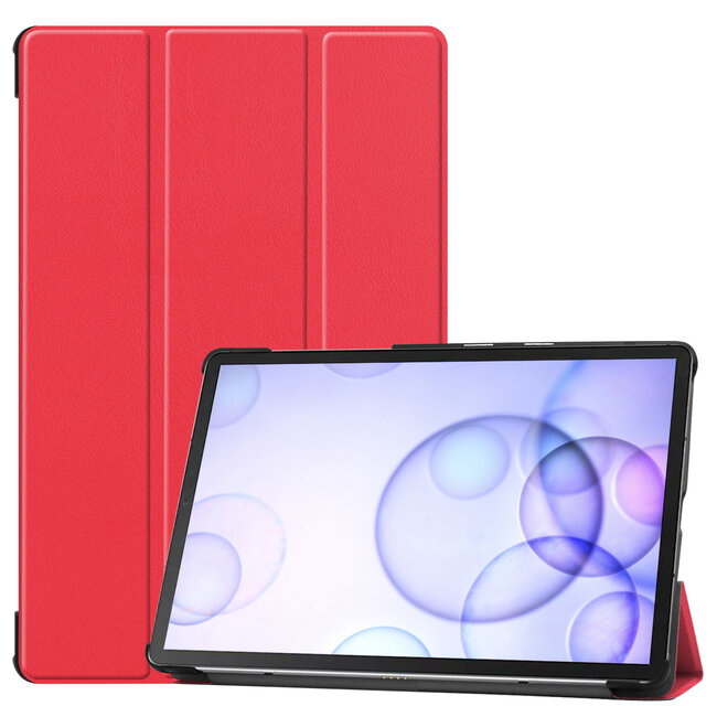Case2go - Hoes voor de Samsung Galaxy Tab S6 - Tri-Fold Book Case - Rood
