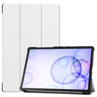 Case2go Samsung Galaxy Tab S6 hoes - Tri-Fold Book Case - Wit