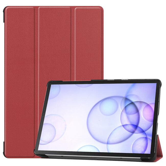 Case2go - Hoes voor de Samsung Galaxy Tab S6 - Tri-Fold Book Case - Donker Rood
