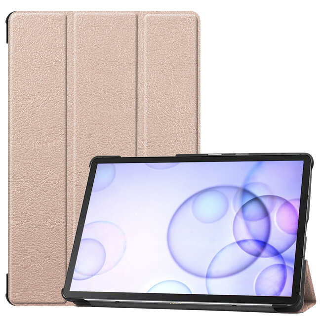 Case2go - Hoes voor de Samsung Galaxy Tab S6 - Tri-Fold Book Case - Goud