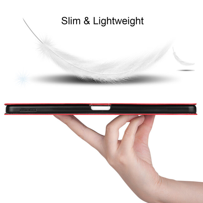 Case2go - Hoes voor Apple iPad Pro 11 - PU Leer Folio Book Case - Rood