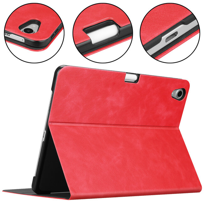 Case2go - Hoes voor Apple iPad Pro 11 - PU Leer Folio Book Case - Rood