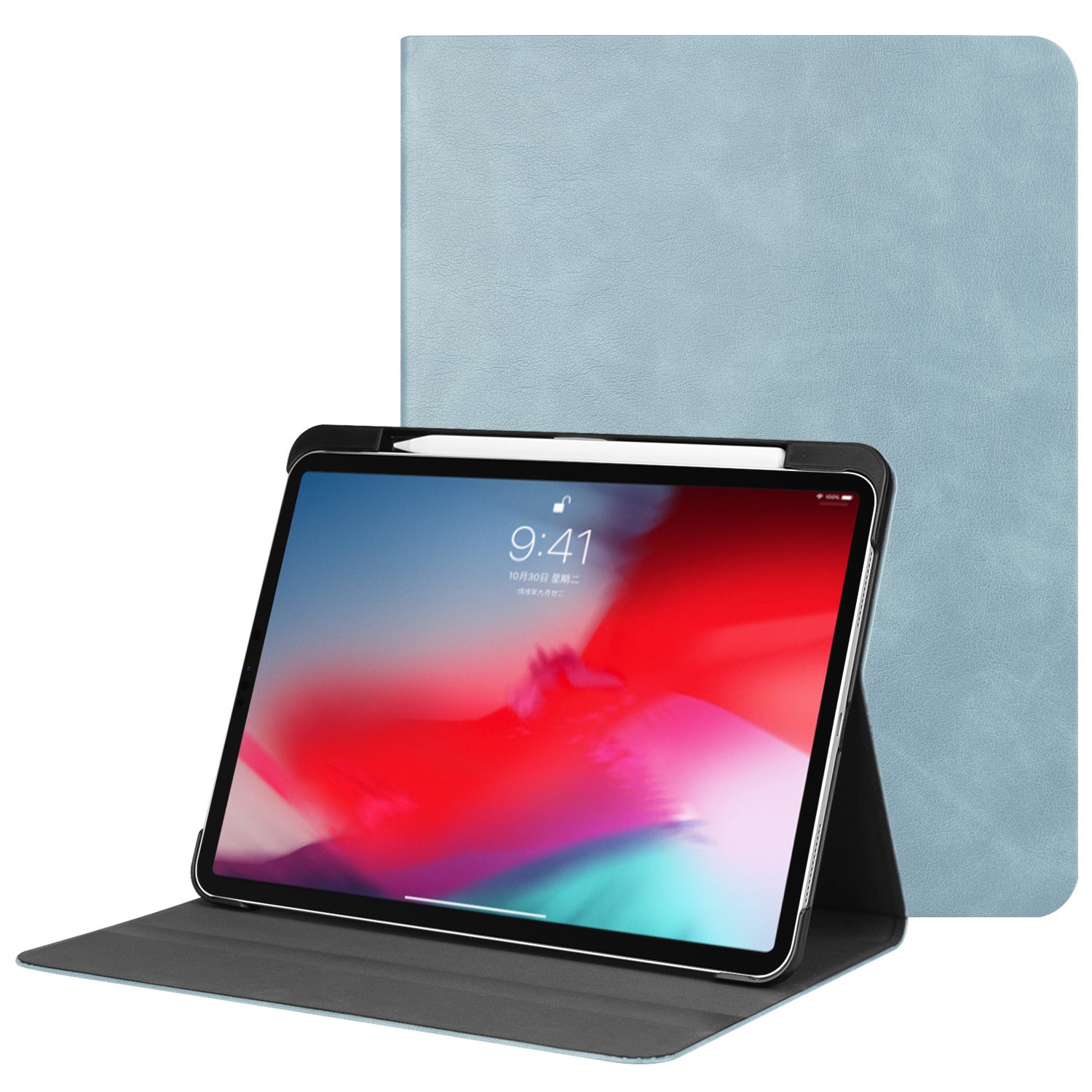 Apple iPad Pro 11 (2018) hoes - PU Leer Folio Book Case - Licht Blauw afbeelding