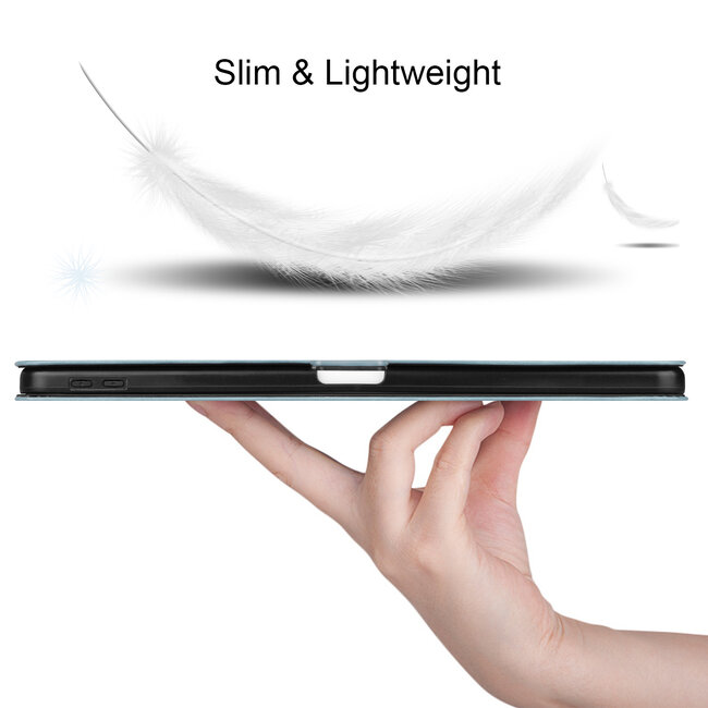 Case2go - Hoes voor Apple iPad Pro 11 - PU Leer Folio Book Case - Licht Blauw