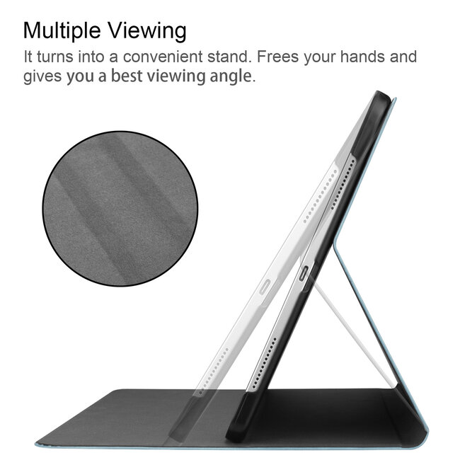 Case2go - Hoes voor Apple iPad Pro 11 - PU Leer Folio Book Case - Licht Blauw