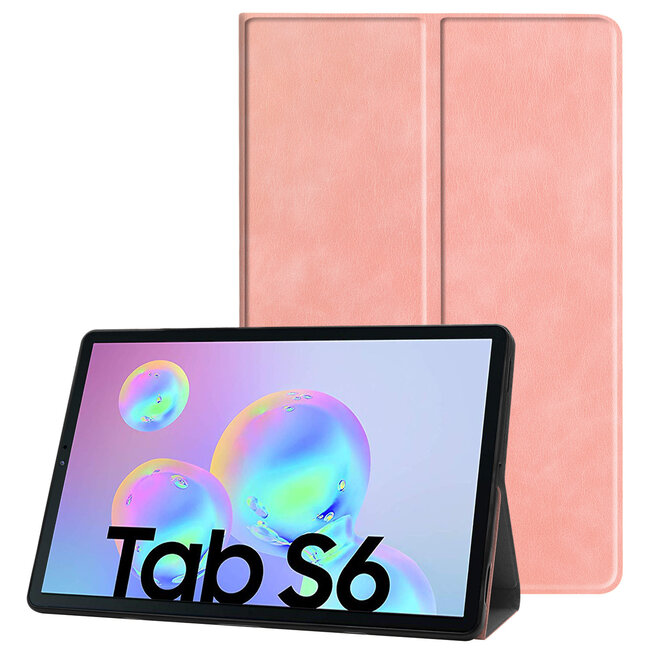 Case2go - Hoes voor Samsung Galaxy Tab S6 - PU Leer Folio Book Case - Roze