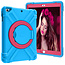 Case2go iPad 9.7 (2017/2018) hoes - Rotating Heavy Duty Stand Case - Blauw/Magenta