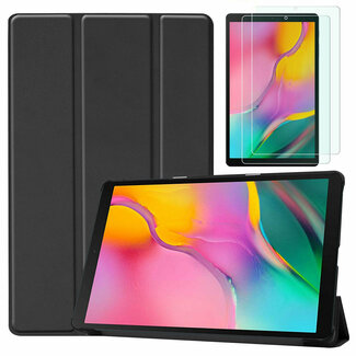 Case2go Samsung Galaxy Tab A 10.1 (2019) hoes - Tri-Fold Book Case + Screenprotector - Zwart