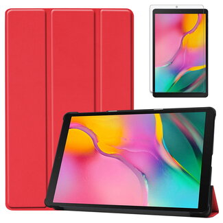 Case2go Samsung Galaxy Tab A 10.1 (2019) hoes - Tri-Fold Book Case + Screenprotector - Rood