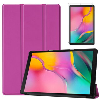 Case2go Samsung Galaxy Tab A 10.1 (2019) hoes - Tri-Fold Book Case + Screenprotector - Paars