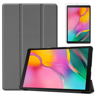 Case2go Samsung Galaxy Tab A 10.1 (2019) hoes - Tri-Fold Book Case + Screenprotector - Grijs