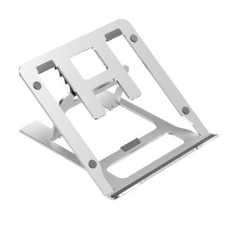 Case2go Opvouwbare laptop / macbook standaard - 11.6 tot 17.3 inch - Verstelbare hoogte - Aluminium - Zilver