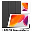 Case2go - Hoes voor de iPad 10.2 (2019 / 2020 / 2021) - Tri-Fold Book Case + Screenprotector - Zwart