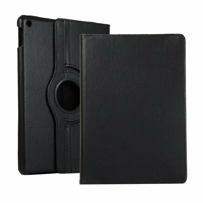 Case2go - Hoes voor de iPad 10.2 2019 / 2020 / 2021 - 360 Graden Draaibare Book Case Cover - Zwart
