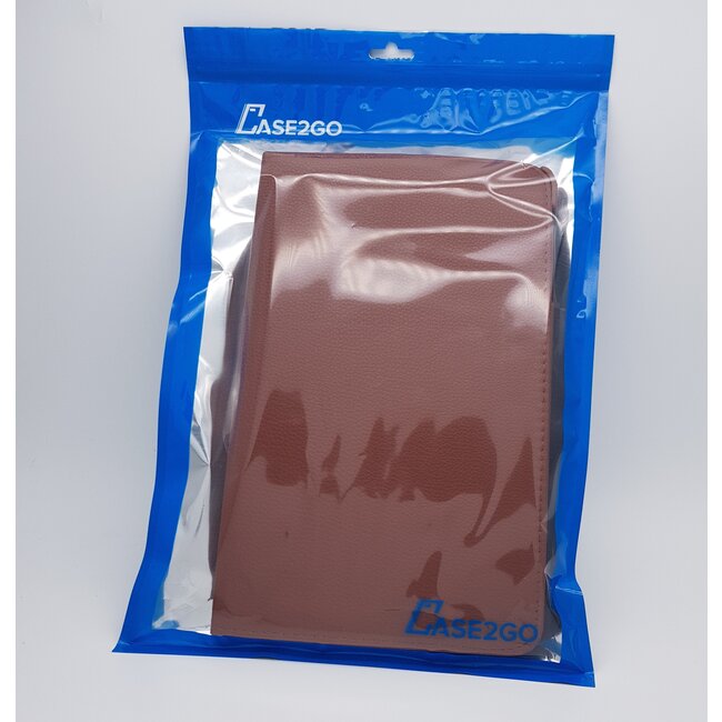 Case2go - Hoes voor de iPad 10.2 2019 / 2020 / 2021 - 360 Graden Draaibare Book Case Cover - Bruin