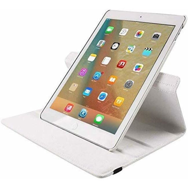 Case2go - Hoes voor de iPad 10.2 2019 / 2020 / 2021 - 360 Graden Draaibare Book Case Cover - Wit