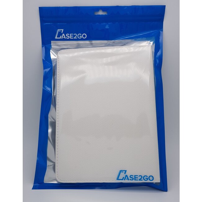 Case2go - Hoes voor de iPad 10.2 2019 / 2020 / 2021 - 360 Graden Draaibare Book Case Cover - Wit