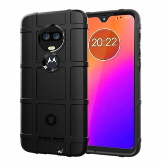 Case2go Motorola Moto G7 Plus hoes - Heavy Armor TPU Bumper - Zwart