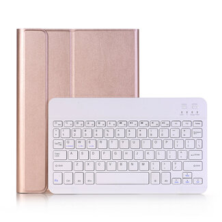 Case2go iPad 10.2 inch Case - Bluetooth toetsenbord hoes - QWERTY layout - Magneetsluiting - Sleep/Wake-up functie - Roze