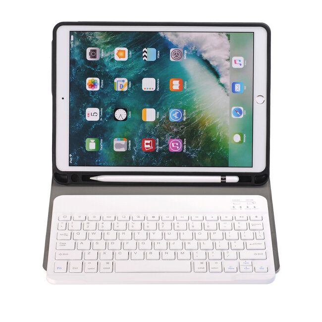 iPad 10.2 inch 2019 / 2020 / 2021 Bluetooth Toetsenbord Hoes - Keyboard Case met Stylus Pen Houder - Goud