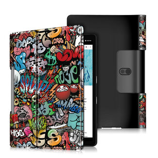 Case2go Lenovo Yoga Smart Tab 10.1 hoes - Tri-Fold Book Case - Graffiti