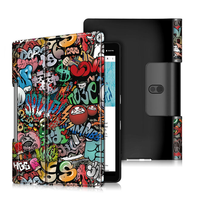 Case2go - Hoes voor de Lenovo Yoga Smart Tab 10.1 - Tri-Fold Book Case - Graffiti