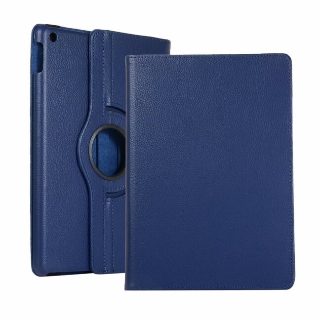 Case2go - Hoes voor de iPad 10.2 inch 2019 / 2020 / 2021 - 360 Graden Draaibare Book Case + Screenprotector - Donker Blauw
