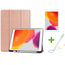 Case2go iPad 10.2 inch 2019 / 2020 / 2021 hoes - Active Stylus Pen - Screenprotector - Rosé Gold