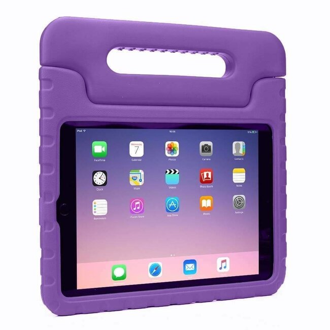 Case2go - Kinderhoes voor de iPad 10.2 (2019 / 2020 / 2021) - Schokbestendige case met handvat - Paars