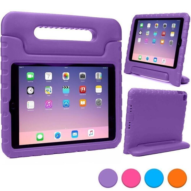 Case2go - Kinderhoes voor de iPad 10.2 (2019 / 2020 / 2021) - Schokbestendige case met handvat - Paars