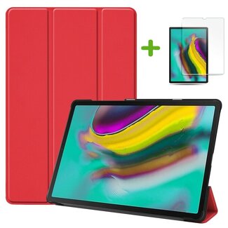 Case2go Samsung Galaxy Tab S5e hoes - Tri-Fold Book Case + Screenprotector - Rood