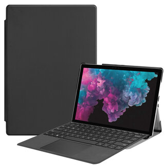 Case2go Microsoft Surface Pro 7 hoes - Tri-Fold Book Case - Zwart