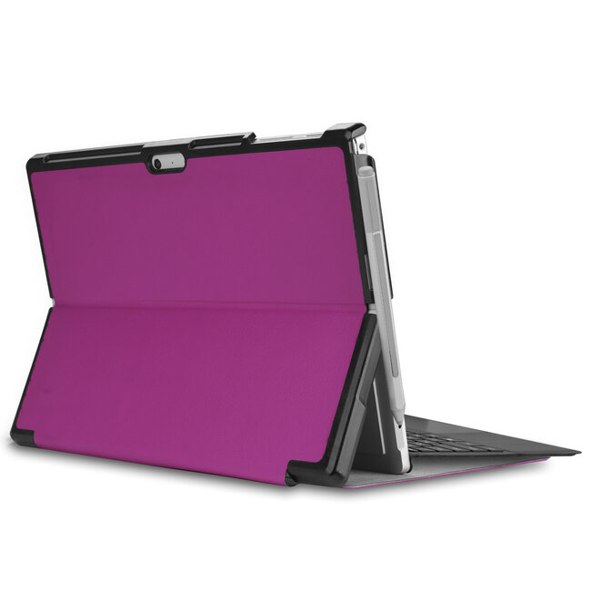 Case2go - Hoes voor de Microsoft Surface Pro 7 - Tri-Fold Book Case - Paars