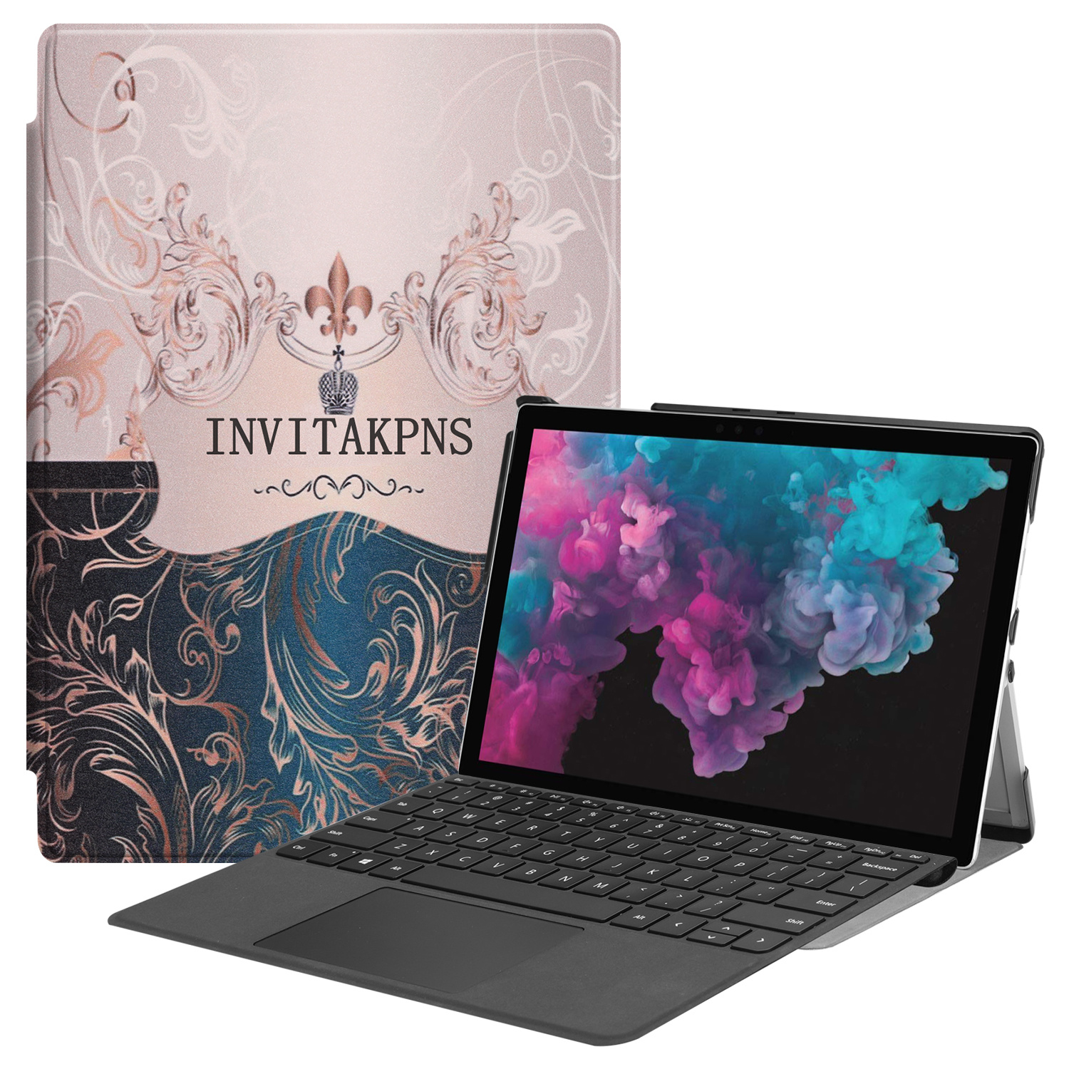 Microsoft Surface Pro 7 hoes - Tri-Fold Book Case - Invitakpns afbeelding