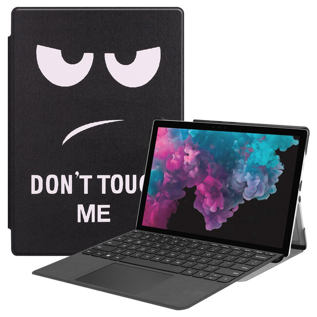 Case2go - Hoes voor de Microsoft Surface Pro 7 - Tri-Fold Book Case - Don't Touch Me