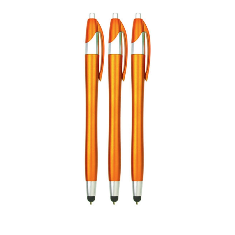 3 Stuks - Stylus Pen voor tablet en smartphone - Oranje afbeelding