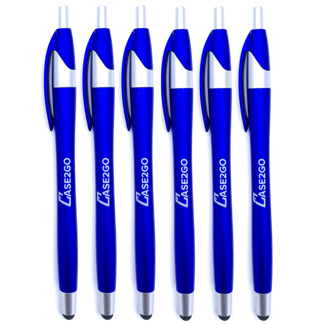 6 Stuks - Stylus Pen voor tablet en smartphone - Met Penfunctie - Touch Pen - Voorzien van clip - Blauw