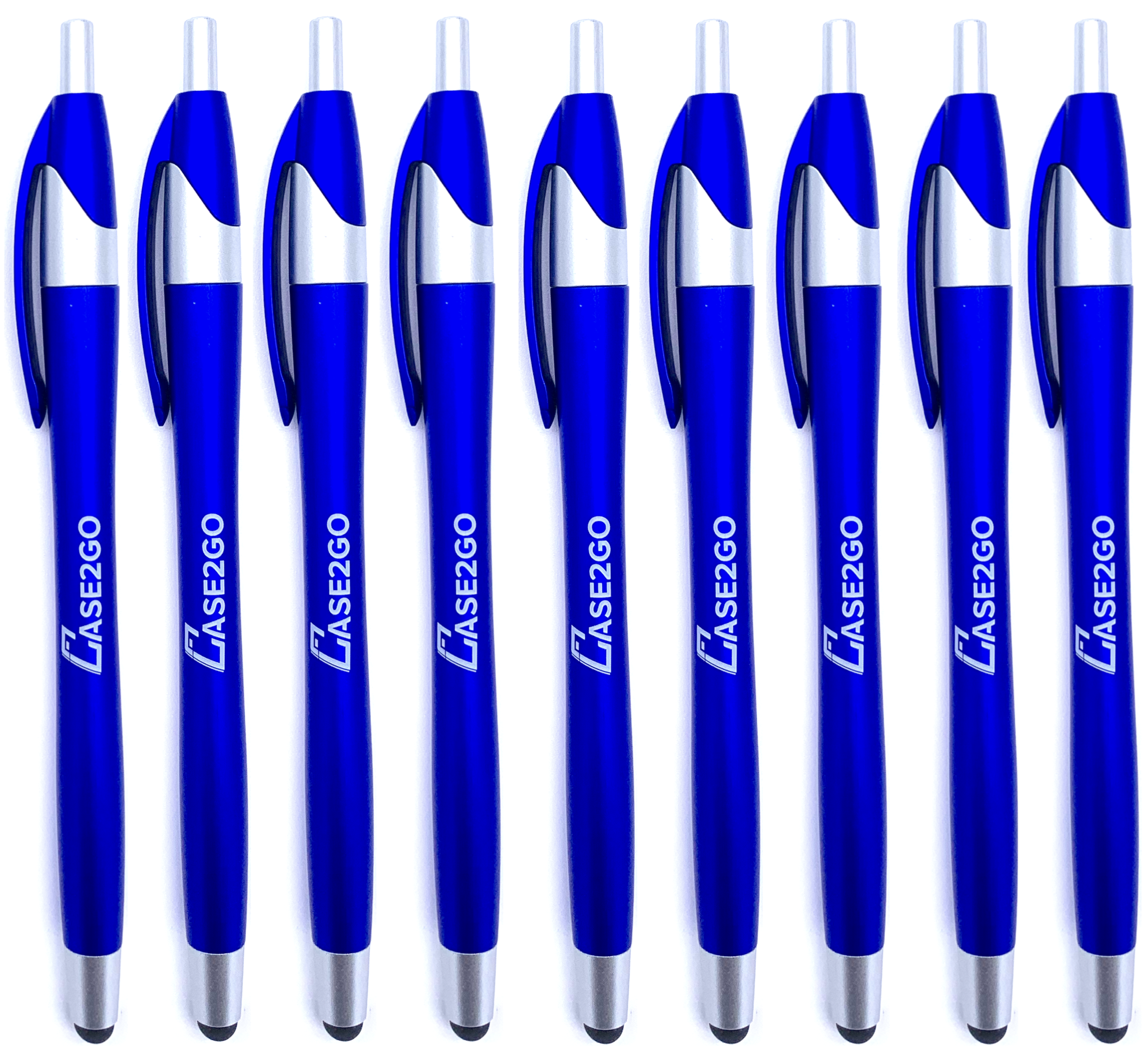 9 Stuks - Stylus Pen voor tablet en smartphone - Met Penfunctie - Touch Pen - Voorzien van clip - Blauw afbeelding