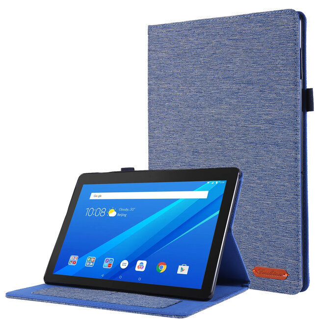 Case2go - Hoes voor Lenovo Tab E10 - Book Case met Soft TPU houder - Blauw