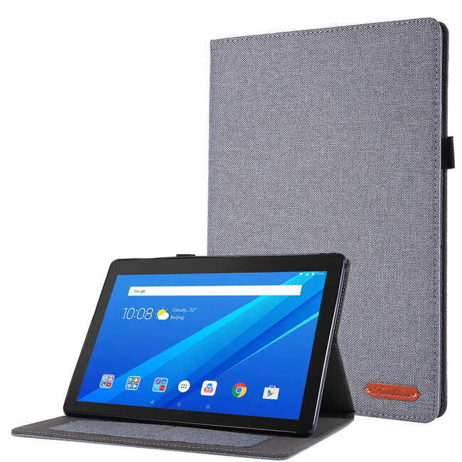 Case2go - Hoes voor Lenovo Tab P10 - Book Case met Soft TPU houder - Grijs