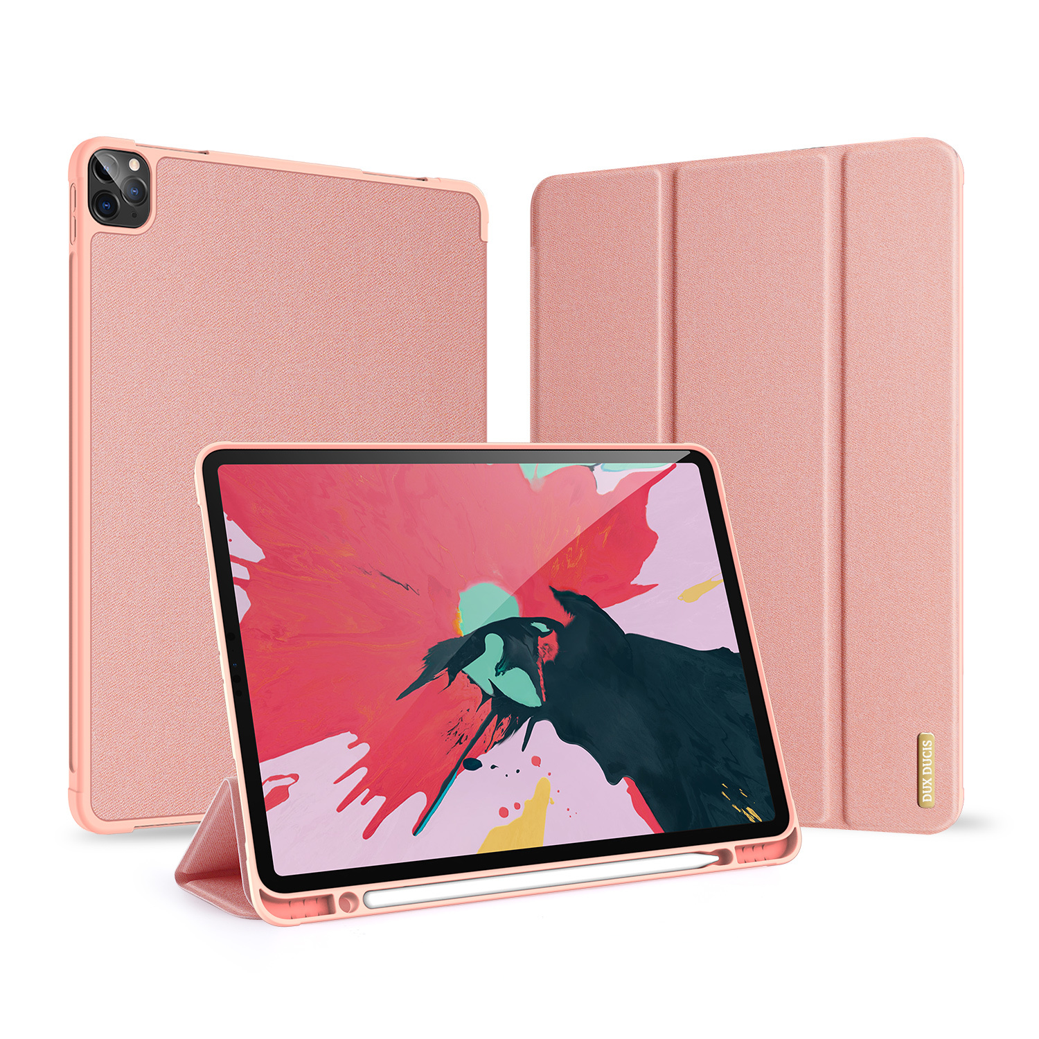 Zoek machine optimalisatie Clam Nieuwjaar iPad Pro 11 (2020) hoes - Dux Ducis Domo Book Case - Roze | Case2go.nl