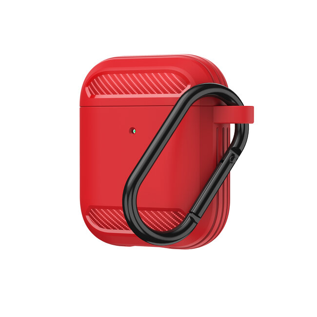 Apple Airpods 1/2 hoesje - Premium Siliconen beschermhoes - 3.0 mm - Rood