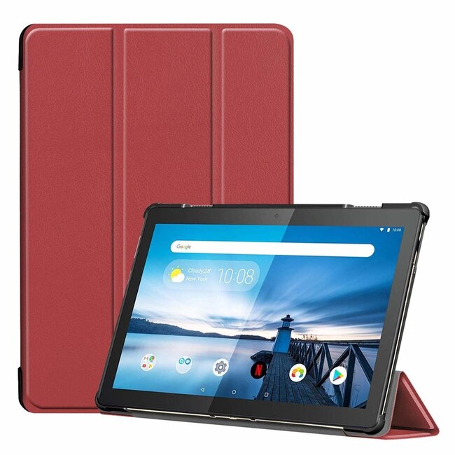 Case2go - Hoes voor de Lenovo Tab M10 - Tri-Fold Book Case (TB-X505 & TB-X605) - Donker Rood