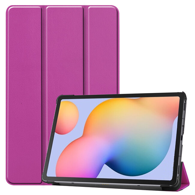 Case2go - Hoes voor de Samsung Galaxy Tab S6 Lite - Tri-Fold Book Case - Paars