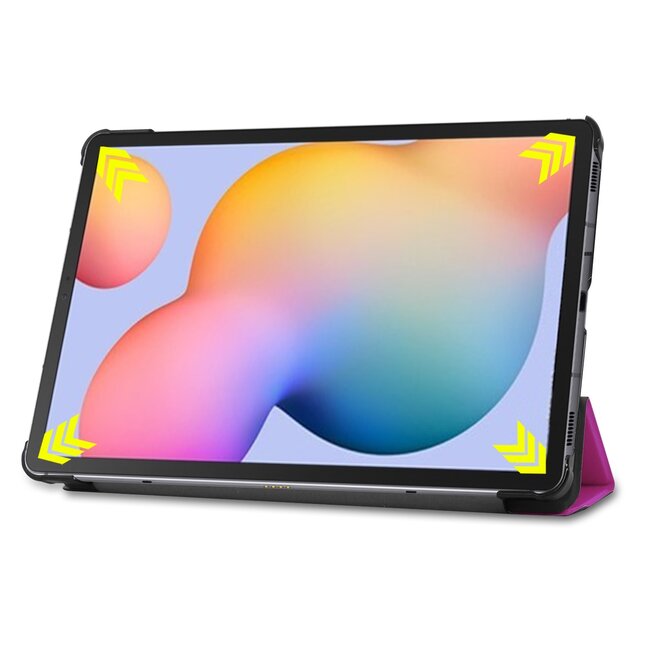 Case2go - Hoes voor de Samsung Galaxy Tab S6 Lite - Tri-Fold Book Case - Paars