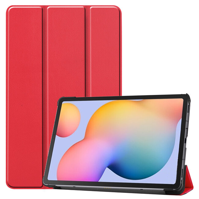 Case2go - Hoes voor de Samsung Galaxy Tab S6 Lite - Tri-Fold Book Case - Rood