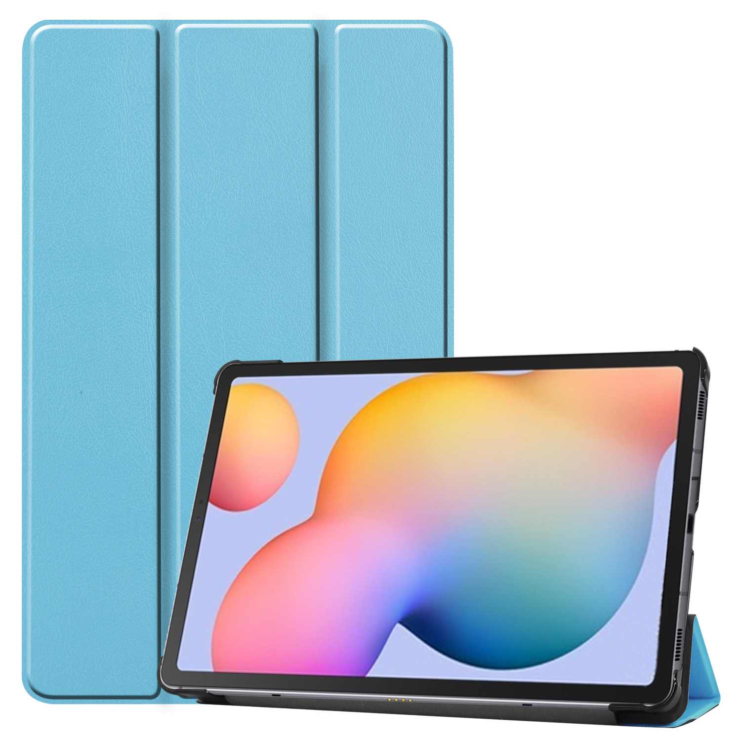 spellen logboek Benadrukken Samsung Galaxy Tab S6 Lite hoes - Tri-Fold Book Case - Licht Blauw |  Case2go.nl